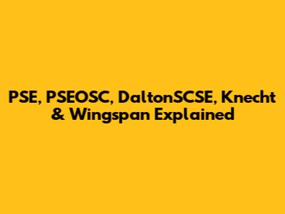 PSE, PSEOSC, DaltonSCSE, Knecht & Wingspan Explained