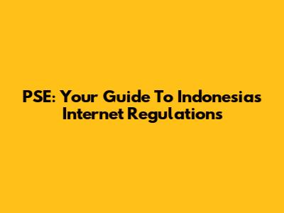 PSE: Your Guide To Indonesia's Internet Regulations