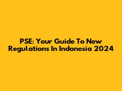 PSE: Your Guide To New Regulations In Indonesia 2024