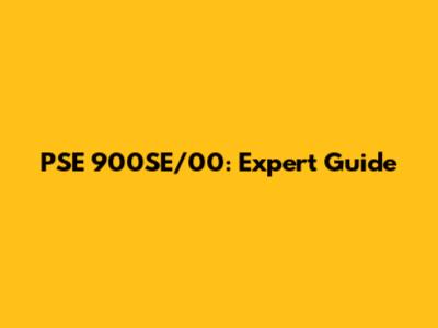 PSE 900SE/00: Expert Guide