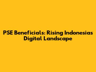 PSE Beneficials: Rising Indonesia's Digital Landscape