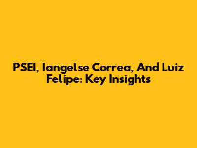 PSEI, Iangelse Correa, And Luiz Felipe: Key Insights