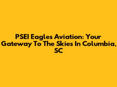 PSEI Eagles Aviation: Your Gateway To The Skies In Columbia, SC