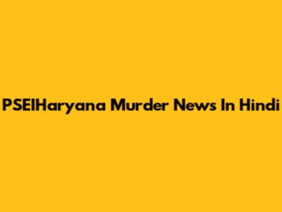PSEIHaryana Murder News In Hindi