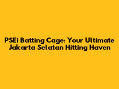 PSEi Batting Cage: Your Ultimate Jakarta Selatan Hitting Haven