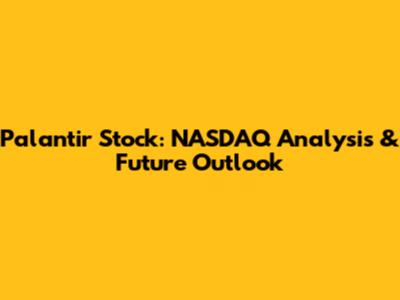 Palantir Stock: NASDAQ Analysis & Future Outlook