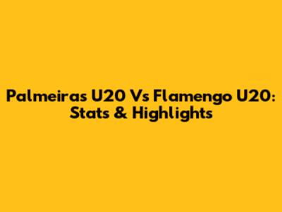 Palmeiras U20 Vs Flamengo U20: Stats & Highlights