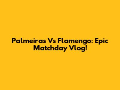 Palmeiras Vs Flamengo: Epic Matchday Vlog!
