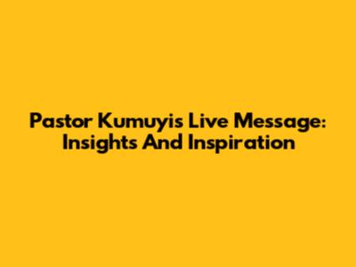 Pastor Kumuyi's Live Message: Insights And Inspiration
