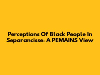Perceptions Of Black People In Separancisse: A PEMAINS View