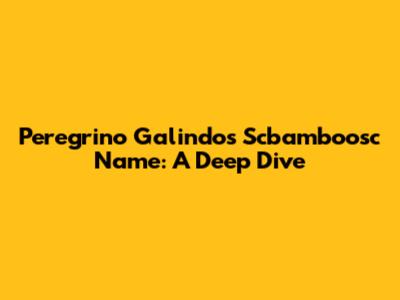 Peregrino Galindo's Scbamboosc Name: A Deep Dive