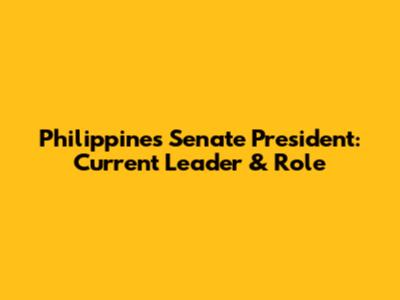 Philippines Senate President: Current Leader & Role