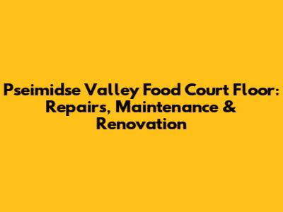 Pseimidse Valley Food Court Floor: Repairs, Maintenance & Renovation