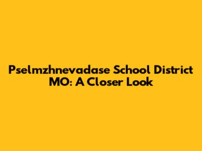 Pselmzhnevadase School District MO: A Closer Look