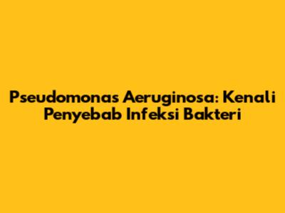 Pseudomonas Aeruginosa: Kenali Penyebab Infeksi Bakteri