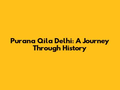 Purana Qila Delhi: A Journey Through History