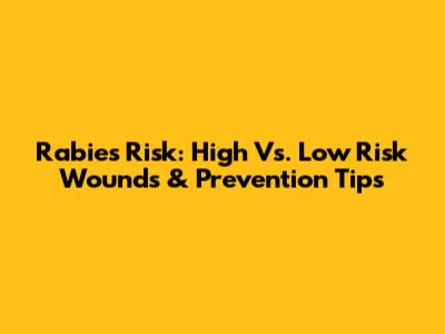 Rabies Risk: High Vs. Low Risk Wounds & Prevention Tips