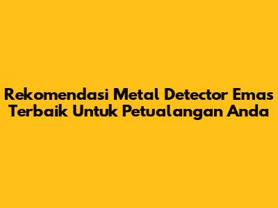 Rekomendasi Metal Detector Emas Terbaik Untuk Petualangan Anda