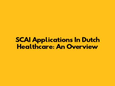 SCAI Applications In Dutch Healthcare: An Overview