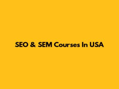 SEO & SEM Courses In USA