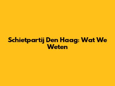 Schietpartij Den Haag: Wat We Weten