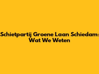 Schietpartij Groene Laan Schiedam: Wat We Weten