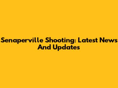 Senaperville Shooting: Latest News And Updates