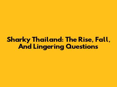 Sharky Thailand: The Rise, Fall, And Lingering Questions
