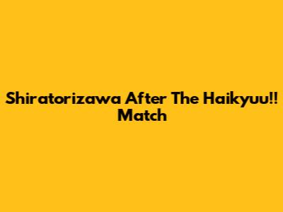 Shiratorizawa After The Haikyuu!! Match