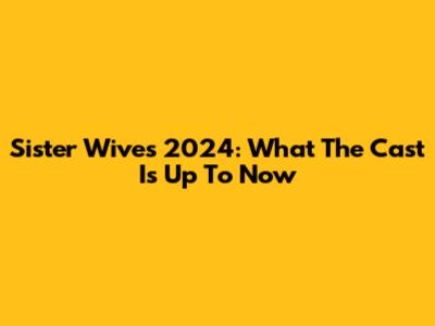 Sister Wives 2024: What The Cast Is Up To Now