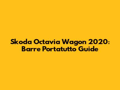 Skoda Octavia Wagon 2020: Barre Portatutto Guide
