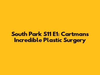 South Park S11 E1: Cartman's Incredible Plastic Surgery