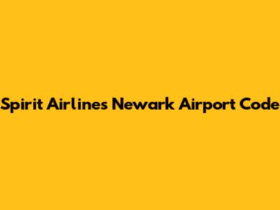 Spirit Airlines Newark Airport Code