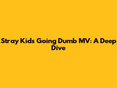 Stray Kids "Going Dumb" MV: A Deep Dive