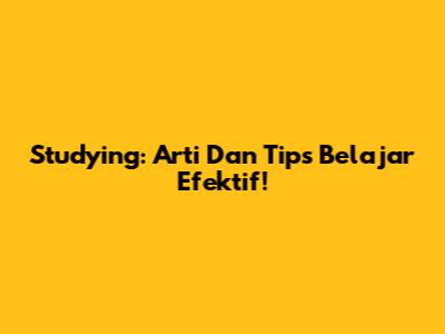Studying: Arti Dan Tips Belajar Efektif!