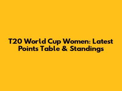 T20 World Cup Women: Latest Points Table & Standings