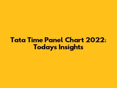 Tata Time Panel Chart 2022: Today's Insights