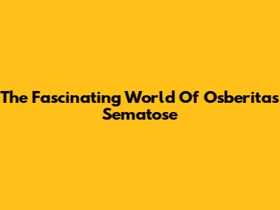The Fascinating World Of Osberitas Sematose