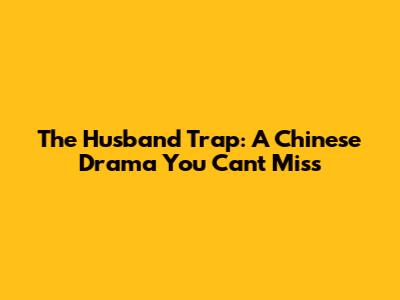 The Husband Trap: A Chinese Drama You Can't Miss