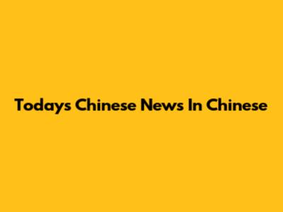 Today's Chinese News In Chinese