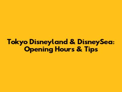 Tokyo Disneyland & DisneySea: Opening Hours & Tips