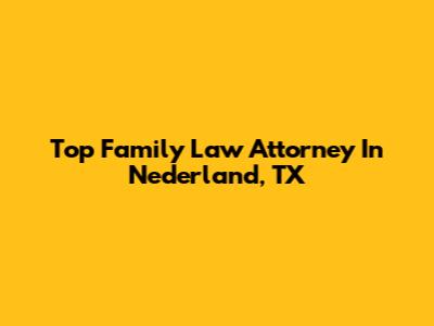Top Family Law Attorney In Nederland, TX
