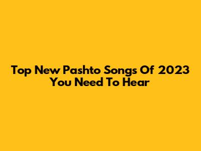 Top New Pashto Songs Of 2023 You Need To Hear
