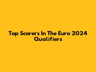 Top Scorers In The Euro 2024 Qualifiers