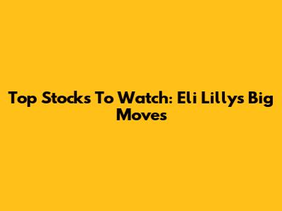 Top Stocks To Watch: Eli Lilly's Big Moves