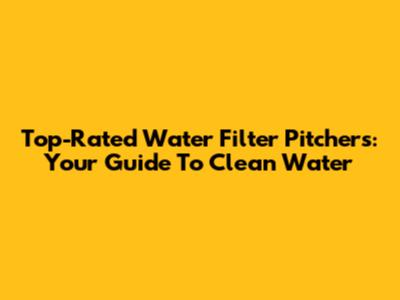 Top-Rated Water Filter Pitchers: Your Guide To Clean Water