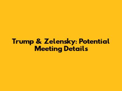 Trump & Zelensky: Potential Meeting Details
