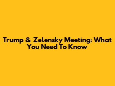 Trump & Zelensky Meeting: What You Need To Know