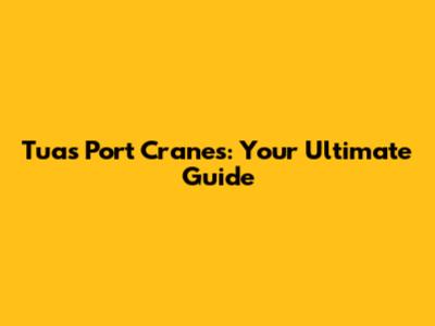Tuas Port Cranes: Your Ultimate Guide