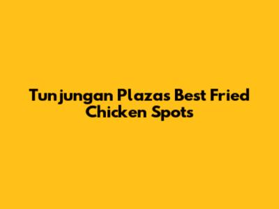 Tunjungan Plaza's Best Fried Chicken Spots
